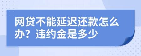 网贷不能延迟还款怎么办？违约金是多少