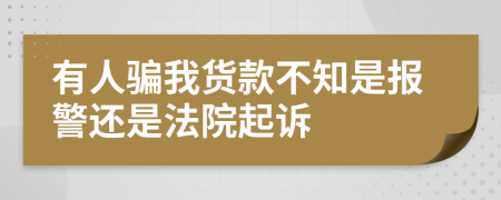 有人骗我货款不知是报警还是法院起诉