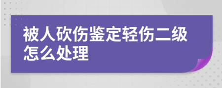 被人砍伤鉴定轻伤二级怎么处理