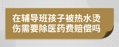 在辅导班孩子被热水烫伤需要除医药费赔偿吗