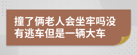 撞了俩老人会坐牢吗没有逃车但是一辆大车