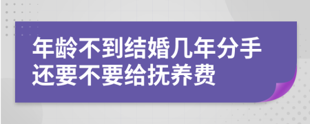 年龄不到结婚几年分手还要不要给抚养费