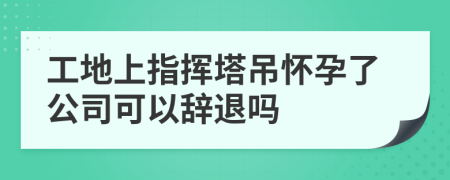 工地上指挥塔吊怀孕了公司可以辞退吗