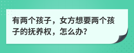 有两个孩子，女方想要两个孩子的抚养权，怎么办？