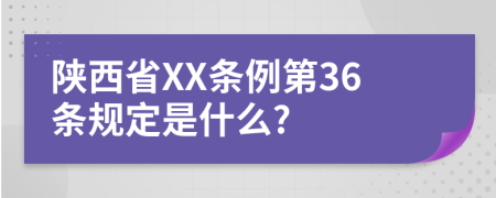 陕西省XX条例第36条规定是什么?