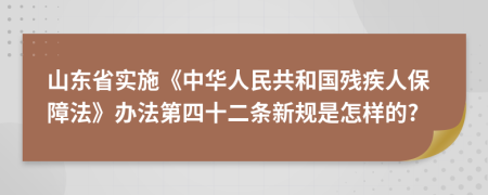 山东省实施《中华人民共和国残疾人保障法》办法第四十二条新规是怎样的?