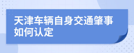 天津车辆自身交通肇事如何认定