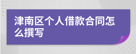 津南区个人借款合同怎么撰写