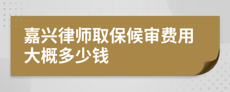 嘉兴律师取保候审费用大概多少钱