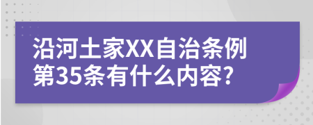 沿河土家XX自治条例第35条有什么内容?