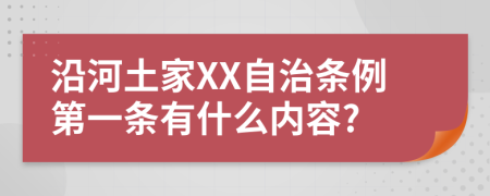 沿河土家XX自治条例第一条有什么内容?