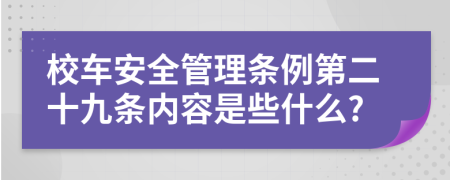 校车安全管理条例第二十九条内容是些什么?