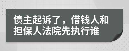 债主起诉了，借钱人和担保人法院先执行谁