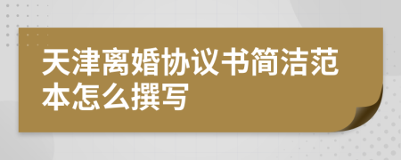 天津离婚协议书简洁范本怎么撰写