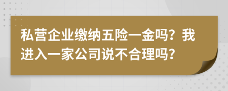 私营企业缴纳五险一金吗？我进入一家公司说不合理吗？