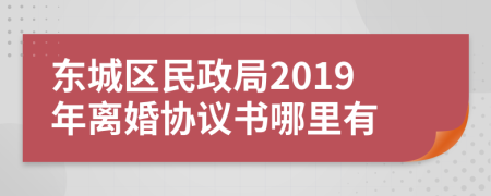 东城区民政局2019年离婚协议书哪里有