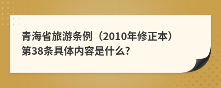 青海省旅游条例（2010年修正本）第38条具体内容是什么?