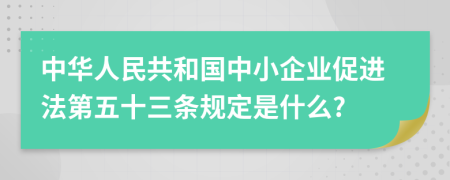 中华人民共和国中小企业促进法第五十三条规定是什么?