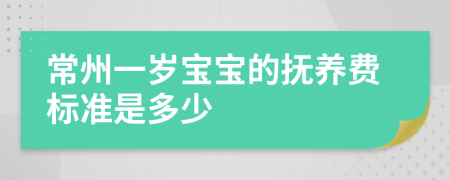 常州一岁宝宝的抚养费标准是多少