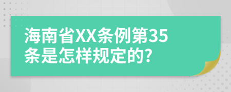 海南省XX条例第35条是怎样规定的?