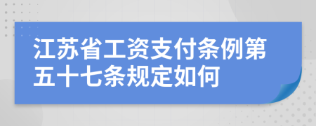 江苏省工资支付条例第五十七条规定如何