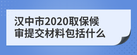 汉中市2020取保候审提交材料包括什么