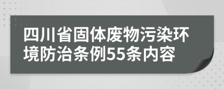 四川省固体废物污染环境防治条例55条内容