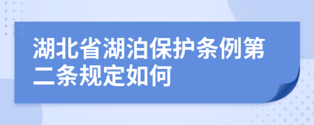 湖北省湖泊保护条例第二条规定如何