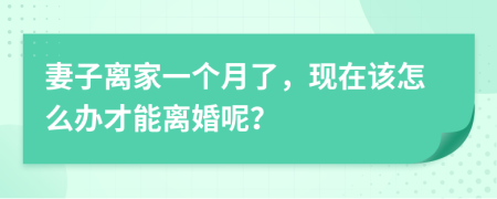 妻子离家一个月了，现在该怎么办才能离婚呢？