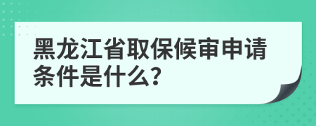 黑龙江省取保候审申请条件是什么？