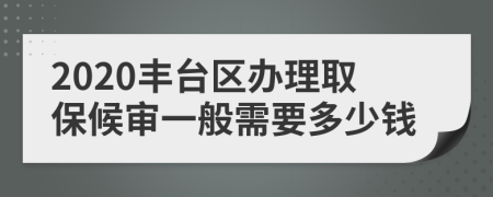 2020丰台区办理取保候审一般需要多少钱