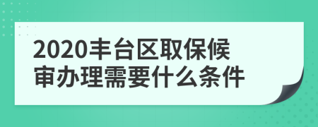 2020丰台区取保候审办理需要什么条件