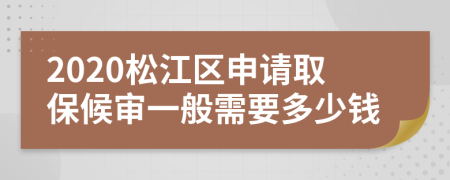 2020松江区申请取保候审一般需要多少钱