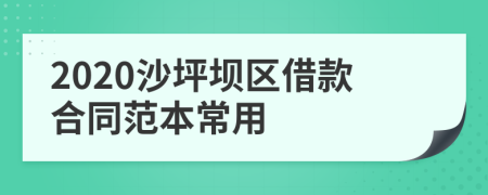 2020沙坪坝区借款合同范本常用
