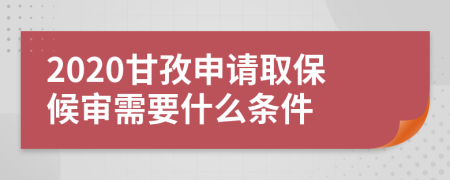 2020甘孜申请取保候审需要什么条件