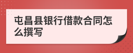 屯昌县银行借款合同怎么撰写