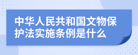 中华人民共和国文物保护法实施条例是什么