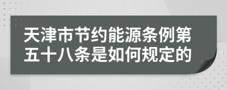 天津市节约能源条例第五十八条是如何规定的