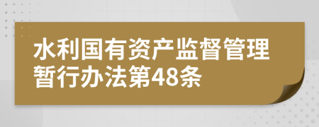 水利国有资产监督管理暂行办法第48条