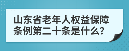 山东省老年人权益保障条例第二十条是什么？