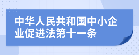 中华人民共和国中小企业促进法第十一条