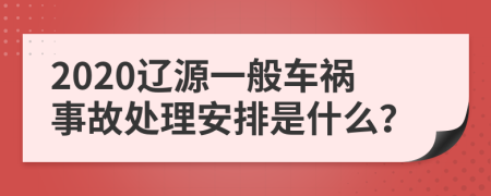 2020辽源一般车祸事故处理安排是什么？