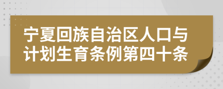 宁夏回族自治区人口与计划生育条例第四十条