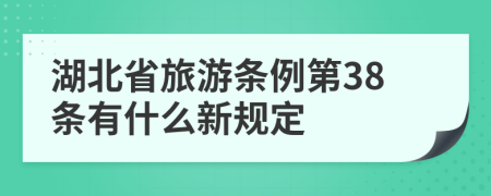 湖北省旅游条例第38条有什么新规定