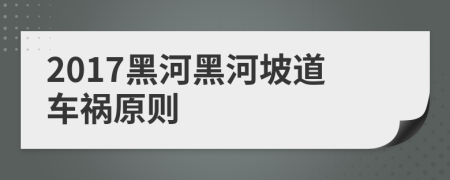2017黑河黑河坡道车祸原则