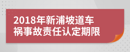 2018年新浦坡道车祸事故责任认定期限