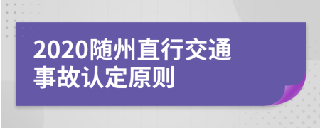 2020随州直行交通事故认定原则