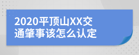 2020平顶山XX交通肇事该怎么认定