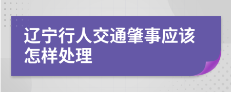 辽宁行人交通肇事应该怎样处理