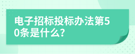 电子招标投标办法第50条是什么？